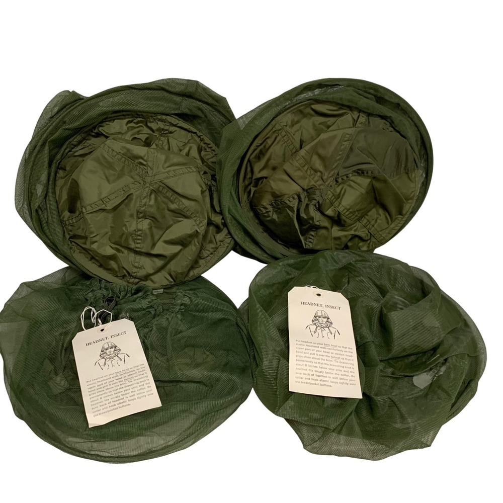 Vietnam Era USGI Insect Head Net Lot (4) — NSN 8415-00-935-3130 /‎ 8415-261-6630